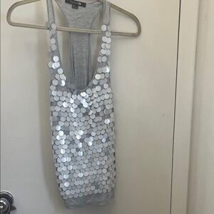 Forever 21 Silver Sequin Tank Top